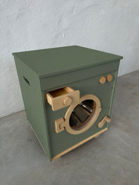 Thumbnail for Wooden Washing Machine - Dusty Green - MIDMINI - Handcrafted wooden toys for generations.