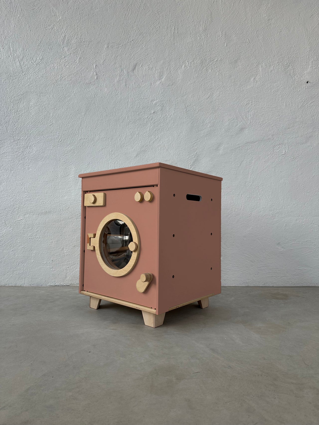 Wooden Washing Machine - Dusty Pink - MIDMINI - Handcrafted wooden toys for generations.