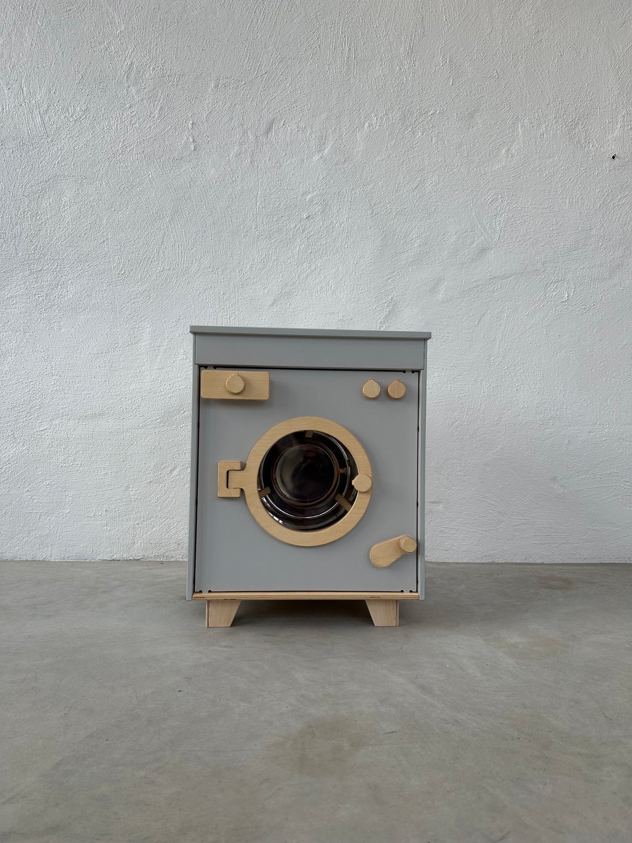 Wooden Washing Machine - Dusty Blue - MIDMINI - Handcrafted wooden toys for generations.