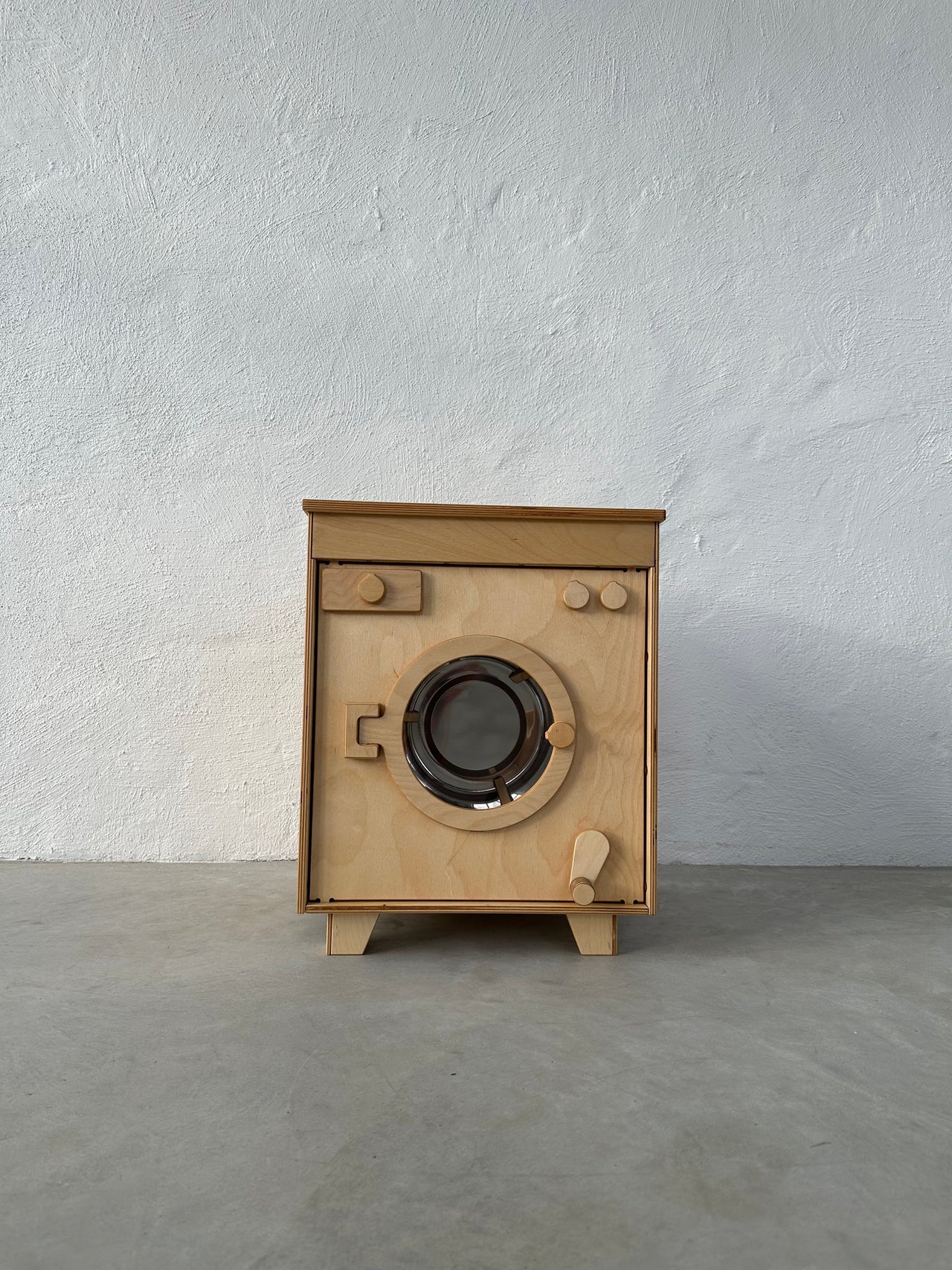Wooden Washing Machine - Natural Wood - MIDMINI - Handcrafted wooden toys for generations.