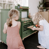 Thumbnail for Dusty Green Wooden Play Kitchen - MIDMINI - Handcrafted wooden toys for generations.
