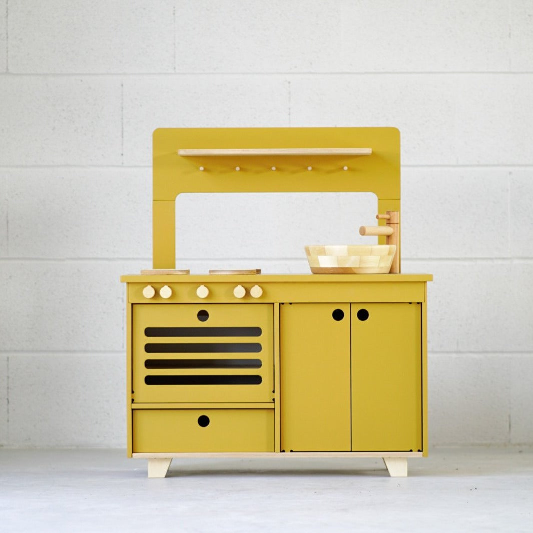 Mustard Wooden Play Kitchen - MIDMINI - Plywood Furniture