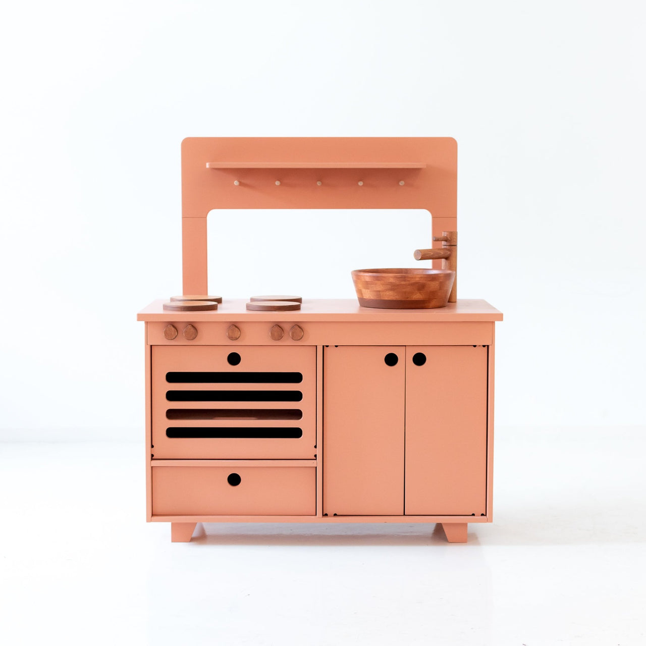 Handcrafted Wooden Play Kitchen - Dusty Pink - MIDMINI - Plywood Furniture