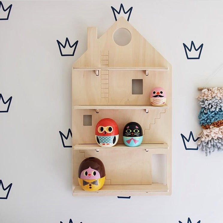 Play House Shelf – Wooden Hanging Wall - MIDMINI - Plywood Furniture